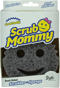 Scrub Daddy Scrub Mommy Style Collection Grey Scrubber Sponge, Dual Sided Cleaning, 1 Count (Pack of 1), SMSTGY