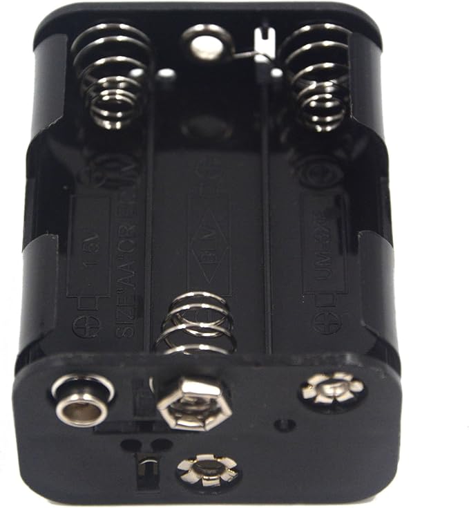 3 Pcs 6 x 1.5V (9V) AA Battery Holder Leads with 3 Pcs 9V I Type Snap Connector Plastic Housing Two Layers Battery Case