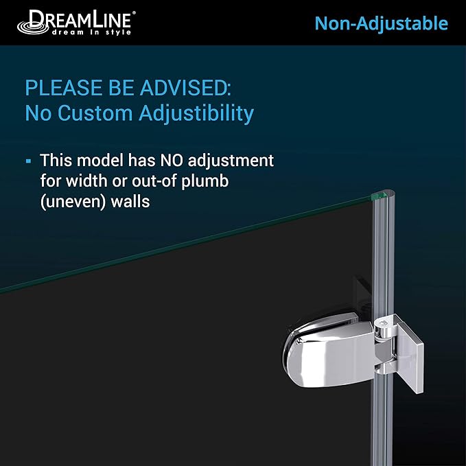 DreamLine Aqua Uno 34 5/16 inch W x 58 inch H Frameless Hinged Tub Door in Oil Rubbed Bronze
