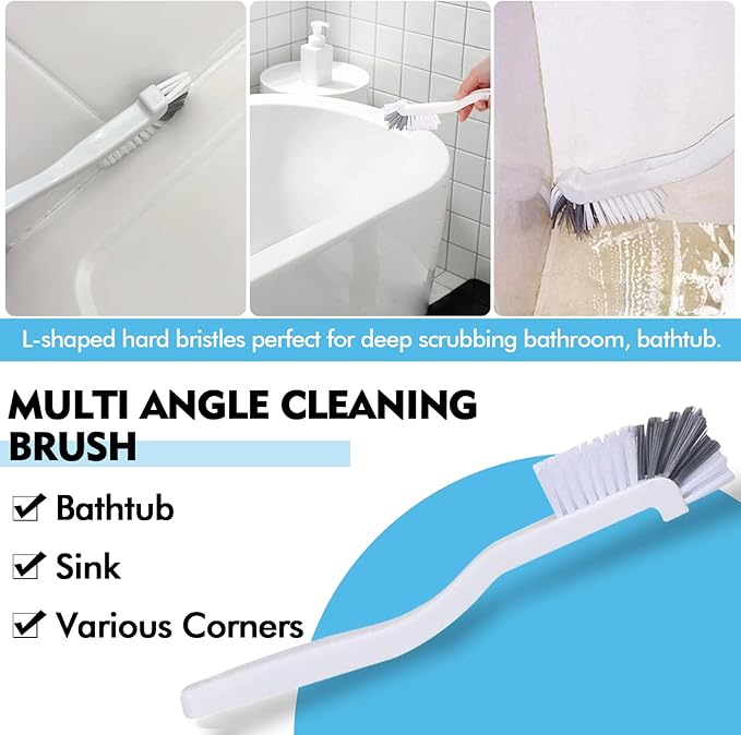 Dish Scrub Brush 8PCS Small Scrub Brush Nylon Gap Cleaning Brush for Household Use on Bathroom, Kitchen, Tile Floors, Sink, Grooves, Window Tracks (8 Brushes + 8 Hooks)