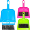 Healifty Mini Broom and Dustpan Set Small Handheld Sweeper Combo with Hanging Holes for Home Office Car Sofa and Pet Cage Cleaning Compact Cleaning Tool 7.67X5.11X1.02 Inches