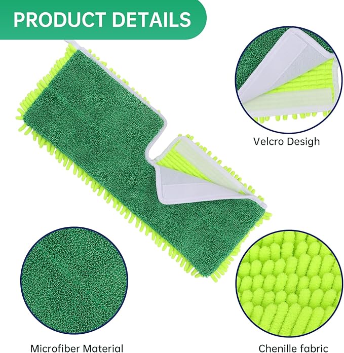 18" 2-Sided Mop Pads for Libman 18" 2-Sided Microfiber Dust Mop | Hardwood Floor Mop - Dual-Action Flip Mop - Double Sided Replacement Pad for Dry/Wet Use - Hard Surface Floor Duster Mop Head - 3Pack