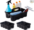 Matthew 3 Pack Large Plastic Tote Tool & Deluxe Supply Cleaning Caddy with Handle Portable Shower Basket Storage Caddy for Cleaning Products,Take-Out Drink,Bathrooms - Black