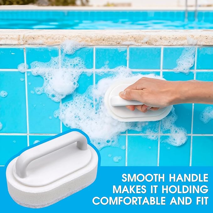 Thickened Handheld Scrub Pad for Hot Tubs, Spas & Pools, Non-Scratch Replaceable Scouring Pads for Tile Cleaning, 5 Pack