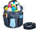 Qivine Cleaning Caddy for Cleaning Supplies, 17L Cleaning Supply Caddy with Handle Foldable Cleaning Supplies Organizer Bucket Tool Bag Organizer Cleaning Products Organizers for Home, Garden