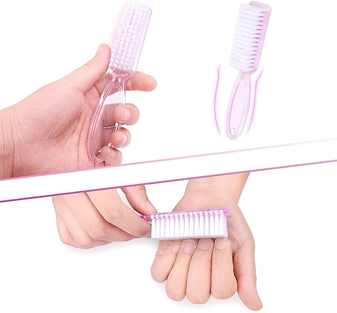 Yesker 10 Pcs Handle Nail Scrubber Cleaning Brushes for Fingernails and Toes, Multi-Purpose Cleaning Tools in 5 Colors