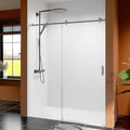 56-60 Inch Frameless Sliding Shower Door, 74" Height, 5/16" (8mm) Clear Tempered Glass, Smooth Gliding Track & Anti-Jumping System, Stainless Steel Chrome Finish