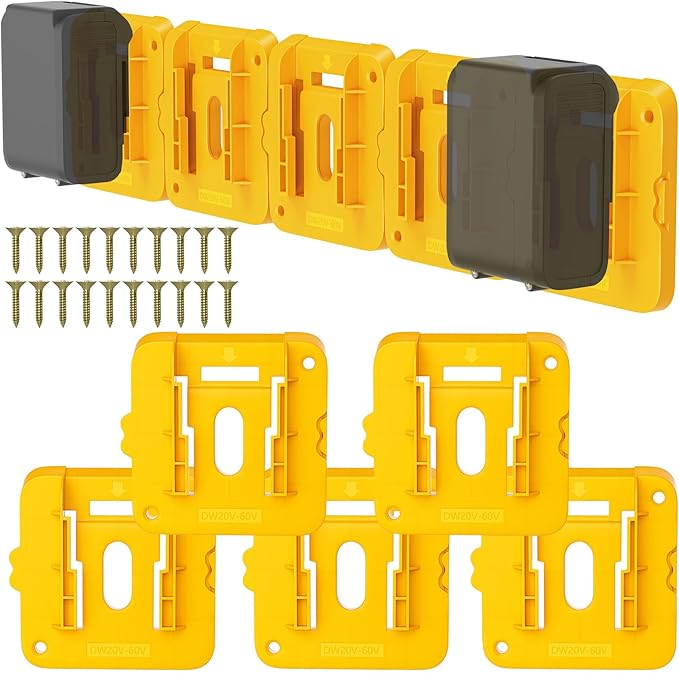 Battery Mount Holder Compatible for Dewalt 20V 60V Battery Dock Holder Fit for DCB200 DCB203 DCB206 Batteries- 10 Pack