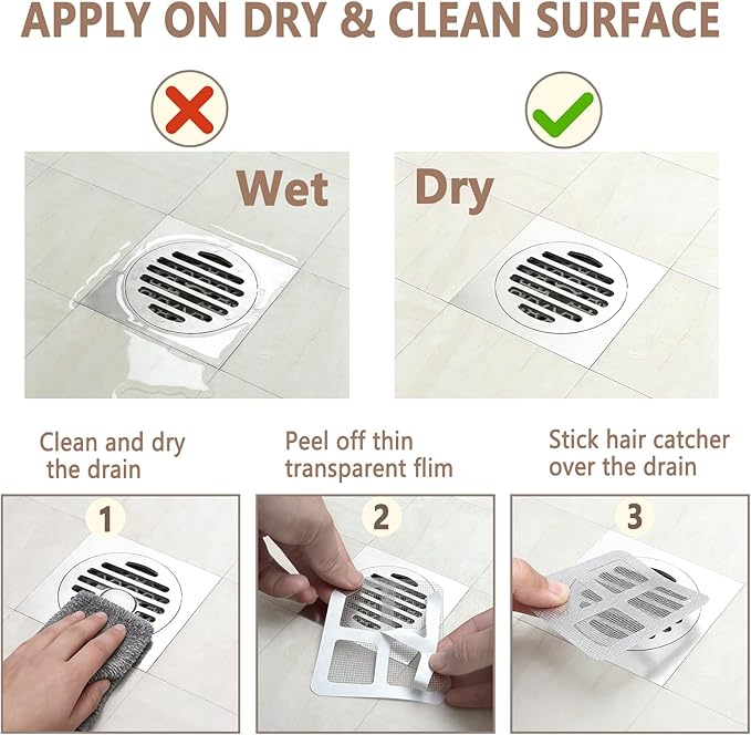 Shower Drain Hair Catcher 4 Inch,30PCS Shower Drain Mesh Stickers,Shower Drain Cover for Bathroom, Laundry, Bathtub, Kitchen, Sink, for Human and pet Hair Catcher