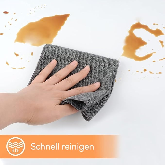 KinHwa Kitchen Washcloths for Dishes Absorbent Microfiber Dish Cloths Quick Dry Dish Rags with Poly Scour Scrub Side Ideal for Kitchen Cleaning (Gray, 12inchx12inch 10 Pack)