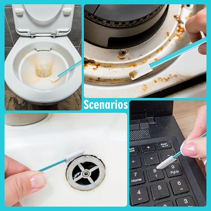 20PCS Crevice Cleaning Brush Tool Kit - Disposable Toilet Brush & Seat Cleaner for Windowsill, Keyboard, Car, Toilet Wand Kit