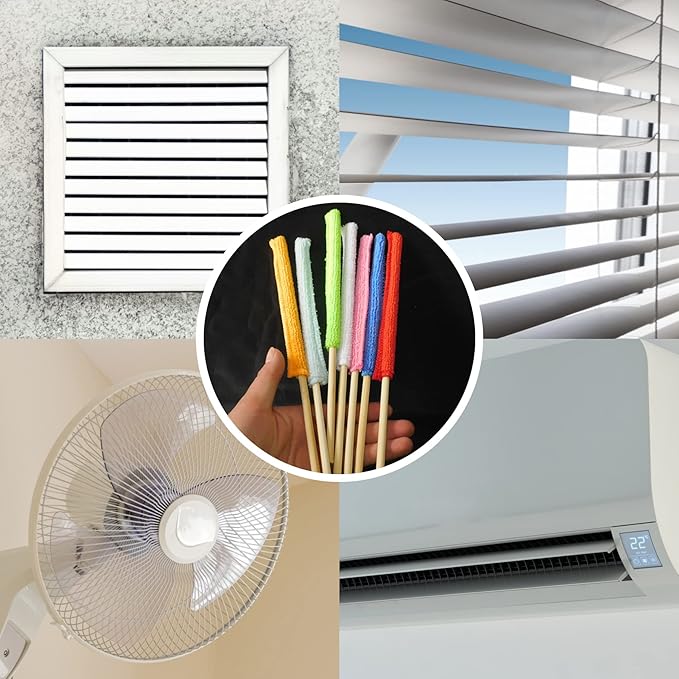 28Pcs Microfiber Detail Duster Sticks Crevice Cleaning Tool, Mini Duster for Cleaning Fan Blade/Ac Vent/Car Vent/Blind/The Smallest Spaces Colorful