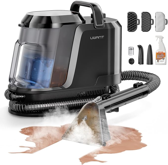uwant Carpet Cleaner Machine with Steam&Hot&Cold Water System 18Kpa Powerful Suction Upholstery Cleaner Machine with Pet Pro Cleaner for Pets, Carpet Steam Cleaner Set of 1