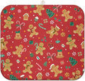 Christmas Kitchen Countertop Dish Drying Mat, Red Christmas Gingerbread Man Snowflake Pattern Microfiber Kitchen Drying Mat,Washable Absorbent Countertop Xmas Winter Holiday Dish Mat Drainer,16x18In