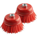 4 Inch Nylon Brush for Angle Grinder, 2Pcs Wire Wheel for Angle Grinder 5/8 Inch-11 Threaded Arbor, Nylon Cup Wire Brush for Drill Ideal for Removing Rust, Corrosion, Paint.