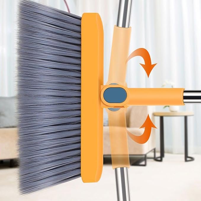 Space Saving Folding Broom and Dustpan Set with Adjustable Length for in Various Indoor Environment Hotel