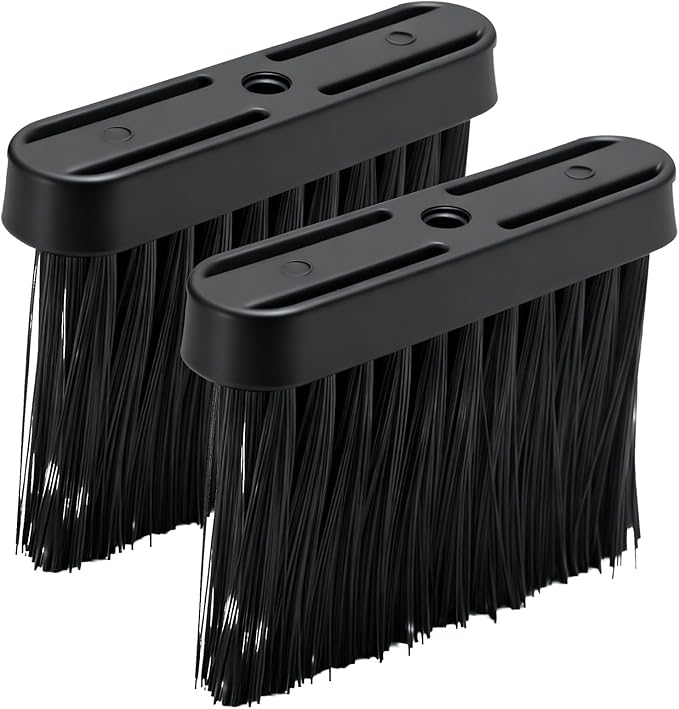 2 PCS Oblong Fireplace Brush, PP Fireplace Broom Replacement Head, Chimney Brush for Fireplace Cleaning Kit and Pellet Stove