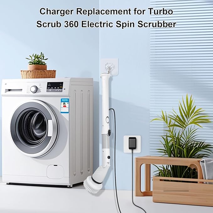 Power Cord for Turbo Scrub 360 Scrubber Brush Spin RH030 TSDX-MO6 TS-MC63 TSDX-M06 SW059075A AC Adapter Charger Power Supply with UL Listed