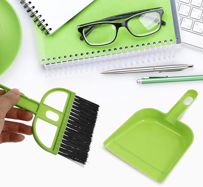 6 Sets Broom Dustpan Set Small Mini Handheld Dust pan with Cleaning Brush Combo Portable Compact Mini Whisk for Cleaning Desk Housekeeping Office Kitchen Pet Nest