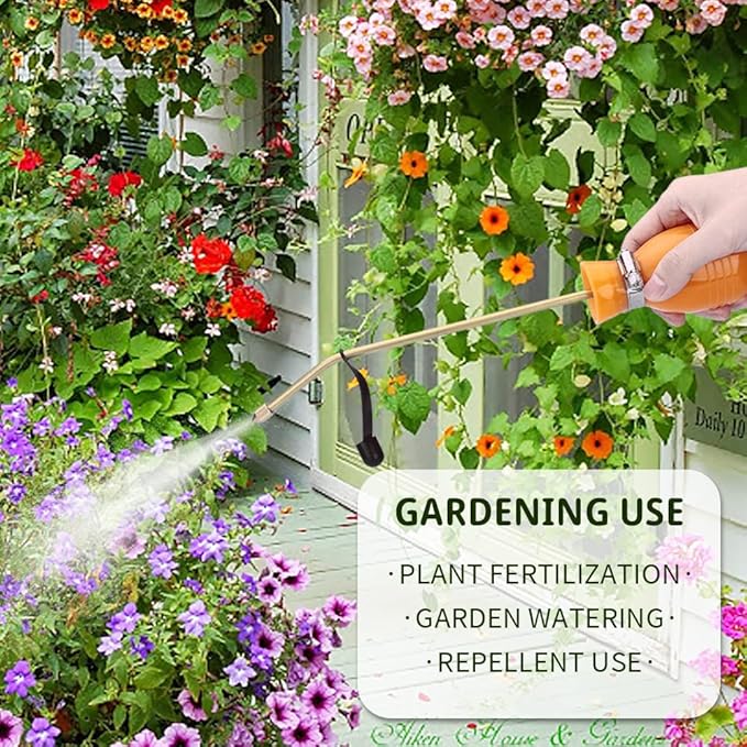 Powder Duster - Large Diatomaceous Earth Bulb Duster Applicator with Long Copper Tube Garden Puffer for Multi-Purpose Indoor and Outdoor Use (Orange)