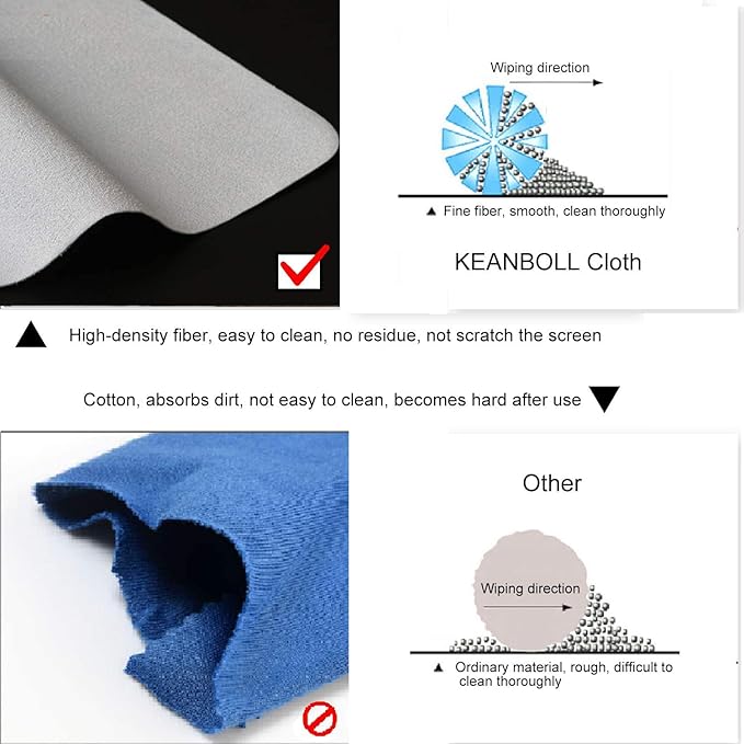 2-Pack Microfiber Laptop Cleaning Cloth - Clean Screen Dust & Protect Keyboard, Compatible with Dell/HP/Acer/ASUS/Lenovo/Samsung/LG etc 15.6"-17.3" Laptops