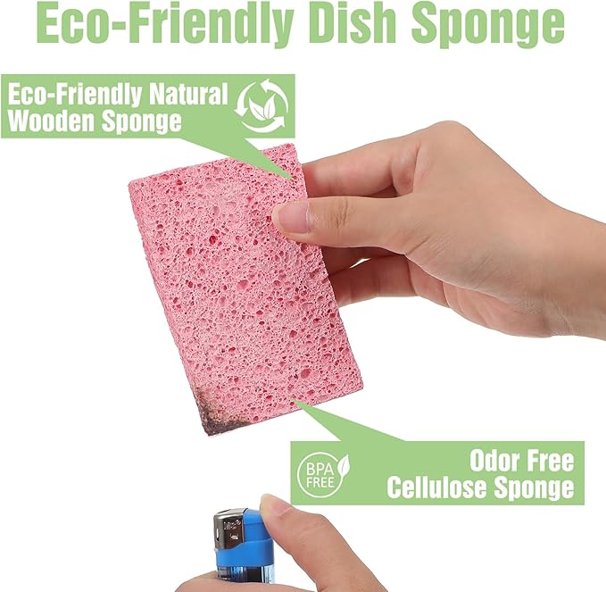 15 Pcs Cellulose Sponges Kitchen, 5 Colors Non-Scratch Colorful Sponges, Compressed Sponge Kitchen Multipurpose Kitchens Sponge Pack for Kitchens, Bathroom, Cars, Funny Cut-Outs DIY