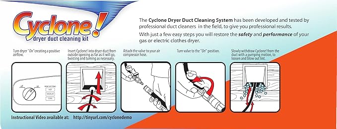 Finally, a home dryer duct cleaning kit that actually works! - The Cyclone!