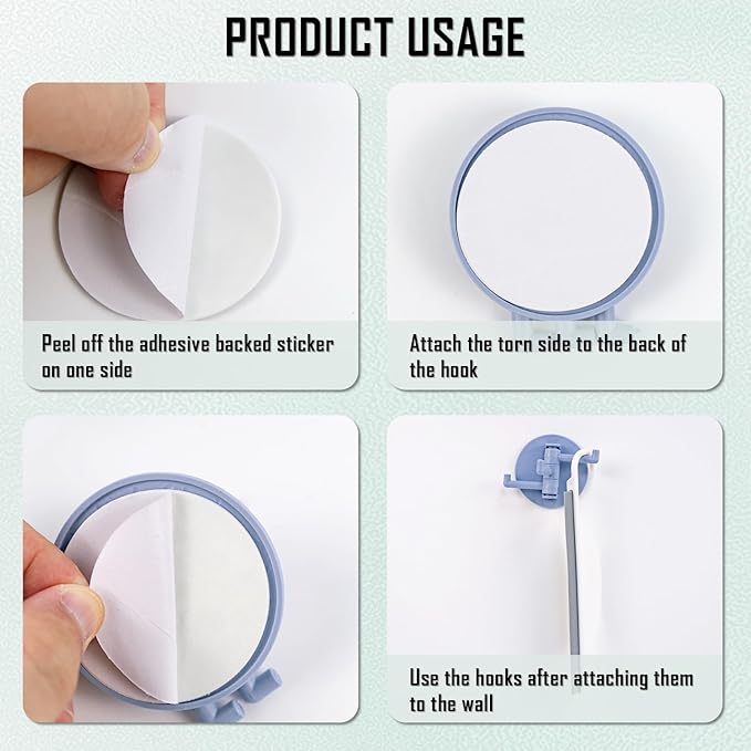 4 Pcs Mini Squeegee with Hanging Hook Shower Mirror Squeegee for Bathroom, Small Squeegee Water Scraper for Cleaning Sink, Counter, Tiles (White)
