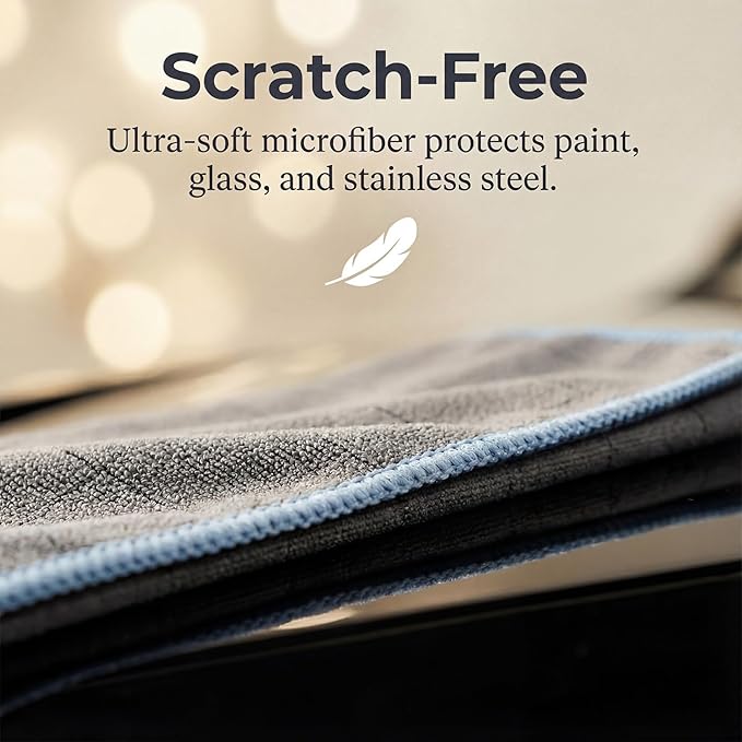 Microfiber Magic Cleaning Cloth, 3 Pcs 12" x 12" Window Glass Cleaning Cloth Lint Free Quickly Clean Windows, Glasses, Windshields, Mirrors, Car for Home Kitchen Bathroom