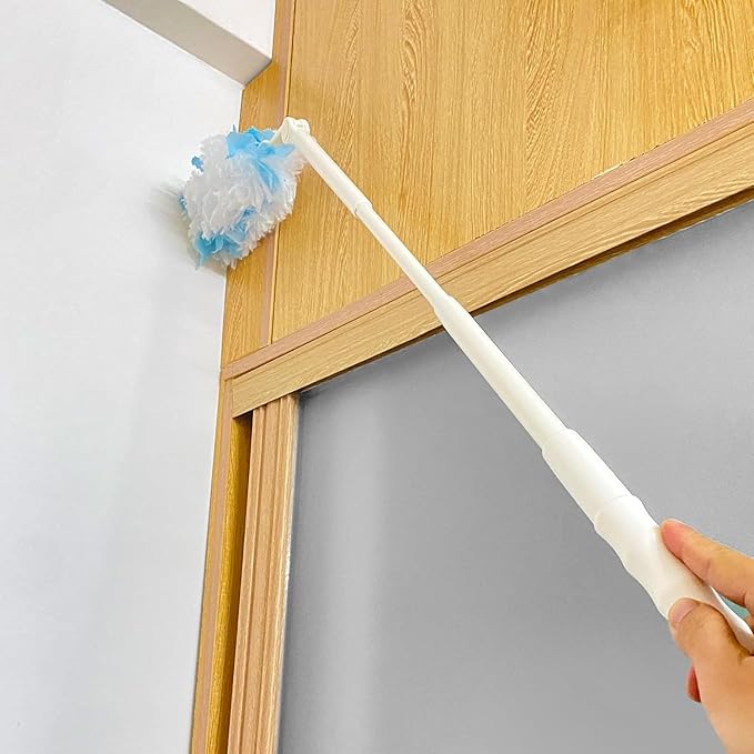 Replacement Handles Compatible with Swifr Duster Refill, Swiffer Duster Extended Handle,Foldable & Extendable Dust Handle Only(White 4pcs)