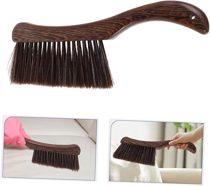 Wooden Cleaning Brush with Thick Ergonomic Handle for Efficient Dust Removal from Mattresses and Furniture Durable Design for Home Use