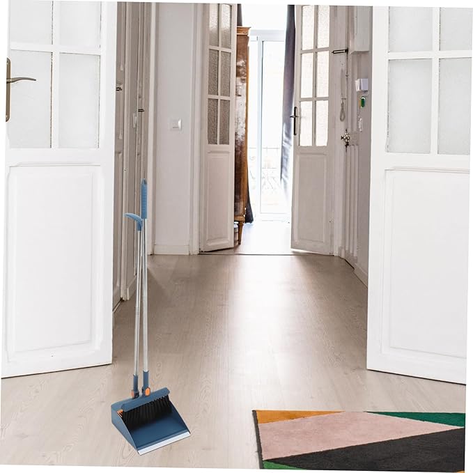 Collapsible Broom Dustpan Set Standing Dustpan Home Cleaning Tools Stainless Steel Garage Broom