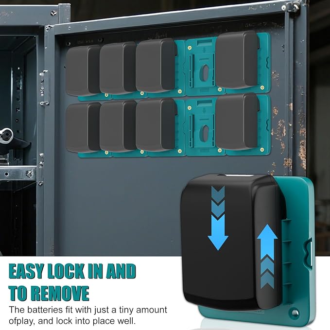 Battery Holder Mount Compatible for Makita 18V Battery Dock Holder Fit for BL1860 BL1850 BL1840 BL1830 Batteries - 10 Pack