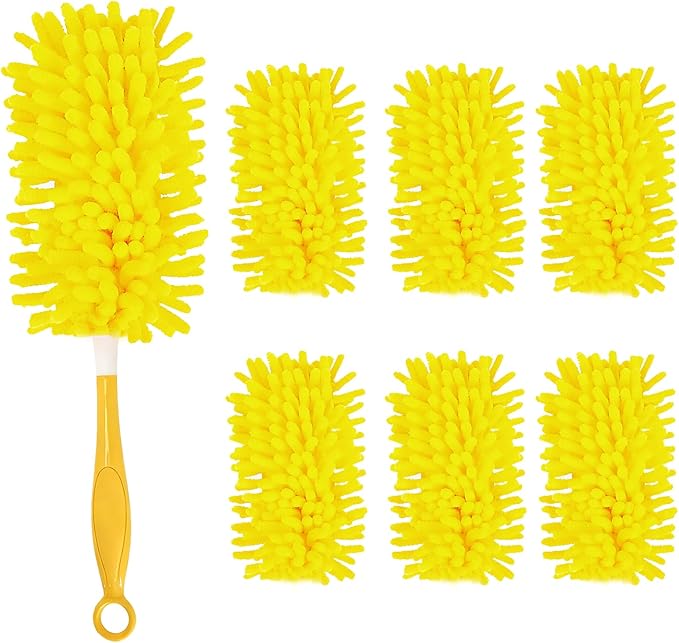 Reusable Duster Refill Compatible with Swiffer Hand Duster, 360 Duster Refills Only, Washable Pet Heavy Duty Dusters Refills for Swiffer Duster Extended Handle, 6 Pack (Handle is Not Included)