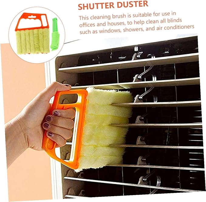 Handheld Blinds Cleaning Brush and Window Cleaner Brush 2pcs Set with 7-Tooth and 3-Tooth Heads for Air Conditioner and Venetian Blind Cleaning at Home