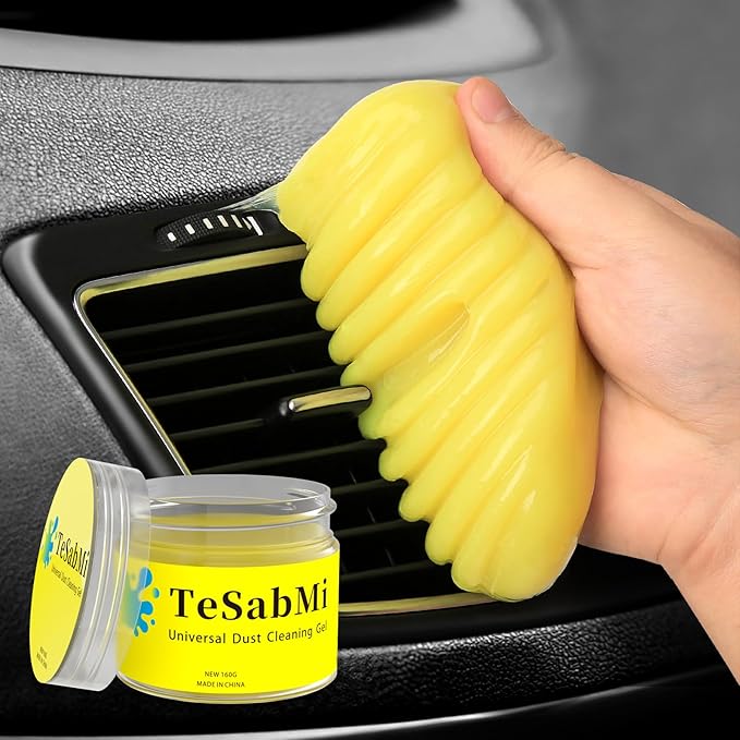 Car Cleaning Gel 160G - Reusable Dust Slime for Car Vents/Keyboard/Console, Interior Cleaner Putty, Gifts for Women Men