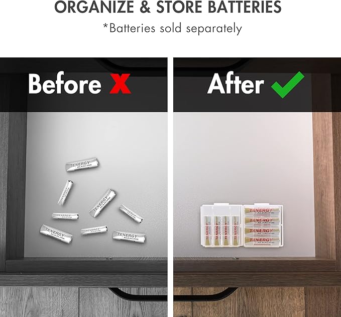 Tenergy 30 Pack Plastic Storage Case for AA/AAA Batteries (Batteries Sold Separately)