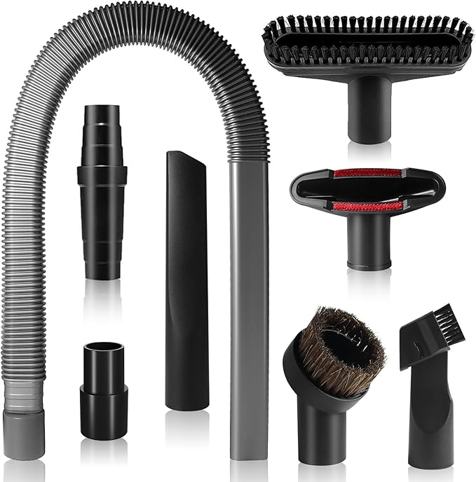 8-Piece 1 1/4 Inch (32mm) Vacuum Attachments Cleaning Kit With Dryer Lint Vac Attachment/Round Vacuum Brush
