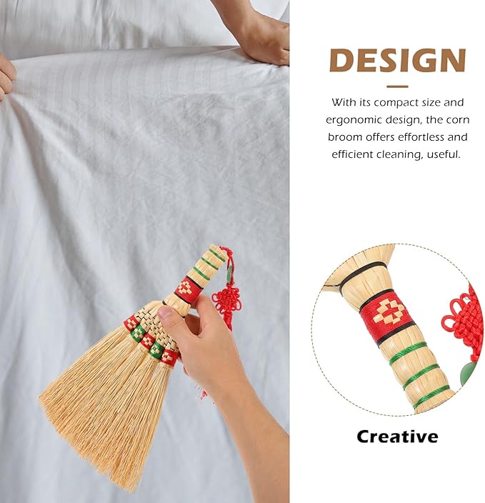 Corn Whisk Broom Handheld Brush Small Whisk Bed Desktop Sweeping Small Corn Broom Household Cleaning