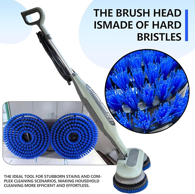 Steam Mop Pads Replacement Brush Head for Shark Steam and Scrub Mop S7000/S7001/S8201/s7201 Series Brush Heads with Nylon Bristles, Deep Clean Hardwood & Tile Floors, Scratch-Free Polish(Blue)