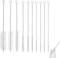 10 Pcs Straw Cleaning Brushes, 8.2 Inch Straw Cleaner Brush Extra Long Straw Brushes for Cleaning Stainless and Silicone Reusable Straws Water Bottles Tumblers Tubes