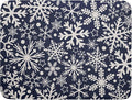 Dark Blue Winter Dish Drying Mat for Kitchen Counter 18x24 Cream Snowflake Holiday Theme Seasonal Absorbent Reversible Microfiber Drying Mats Kitchen Countertop Protector Dishes Drainer Pad