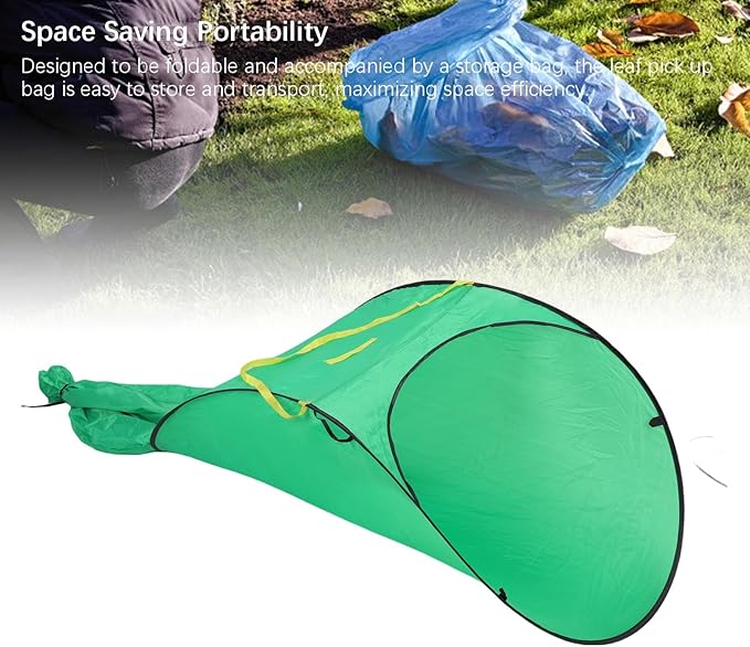 Pssopp Pop Up Leaf Collector, Portable Foldable Leaf Bags Dust Pan Convenient Effortless for Leaves Lawn Debris Grass Clippings Outdoor Gardening Leaf Removal