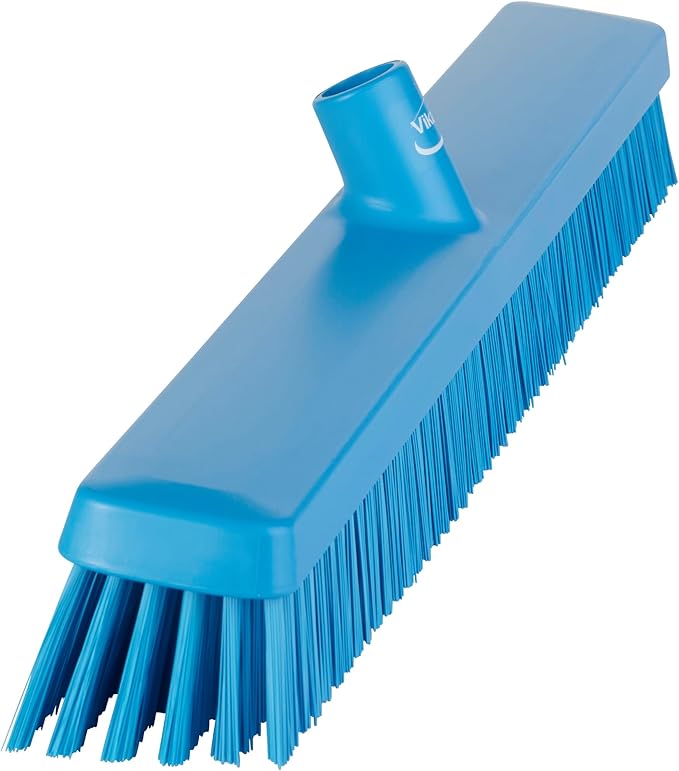 Vikan 31953 24" Heavy-Duty Push Broom, Soft/Stiff, Blue