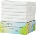 Cotton Dishcloths Set for Home and Kitchen Cleaning- 12x12 Inches Pack of 12- Dish Cloths,Dish Towels,Dish Rags - with Hanging Loop - 100% Cotton,Soft,Absorbent (White, 12)