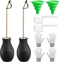 2 Pack Diatomaceous Earth Powder Duster, 8OZ Garden Powder Applicator Dispenser with Long Metal Tube, Bulb Duster Sprayer for Home Organic Gardening Agricultural Supply(Black)