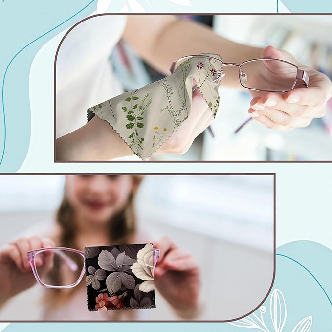 6 PCS Glasses Cleaning Cloth Eyeglass Lens Microfiber Cleaning Cloth Reusable Phone Screens Camera Cute Aesthetic Women Girls(6.3"x6.3")-Pink