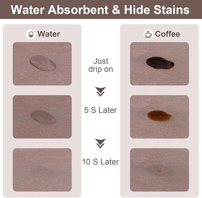 Absorbent Coffee Mat, Fashion Dish Drying Mat for Kitchen Counter Coffee Bar Accessories Espresso Machine Dish Rack 17" x 32" Brown