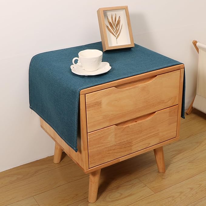 Small Bedside Tablecloth Table Dustcover End Tabletop Home Decoration Fabric Tablecloth Nightstand Table Covering Doilies for Furniture Décor (16×35inch)