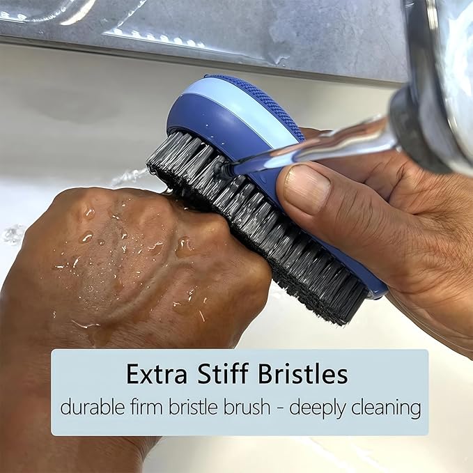 Heavy Duty Nail Brush for Cleaning Fingernails Two Sided Fingernail Scrub Brush Scrubber Stiff Bristles Mechanical Brush for Hand and Under Nails
